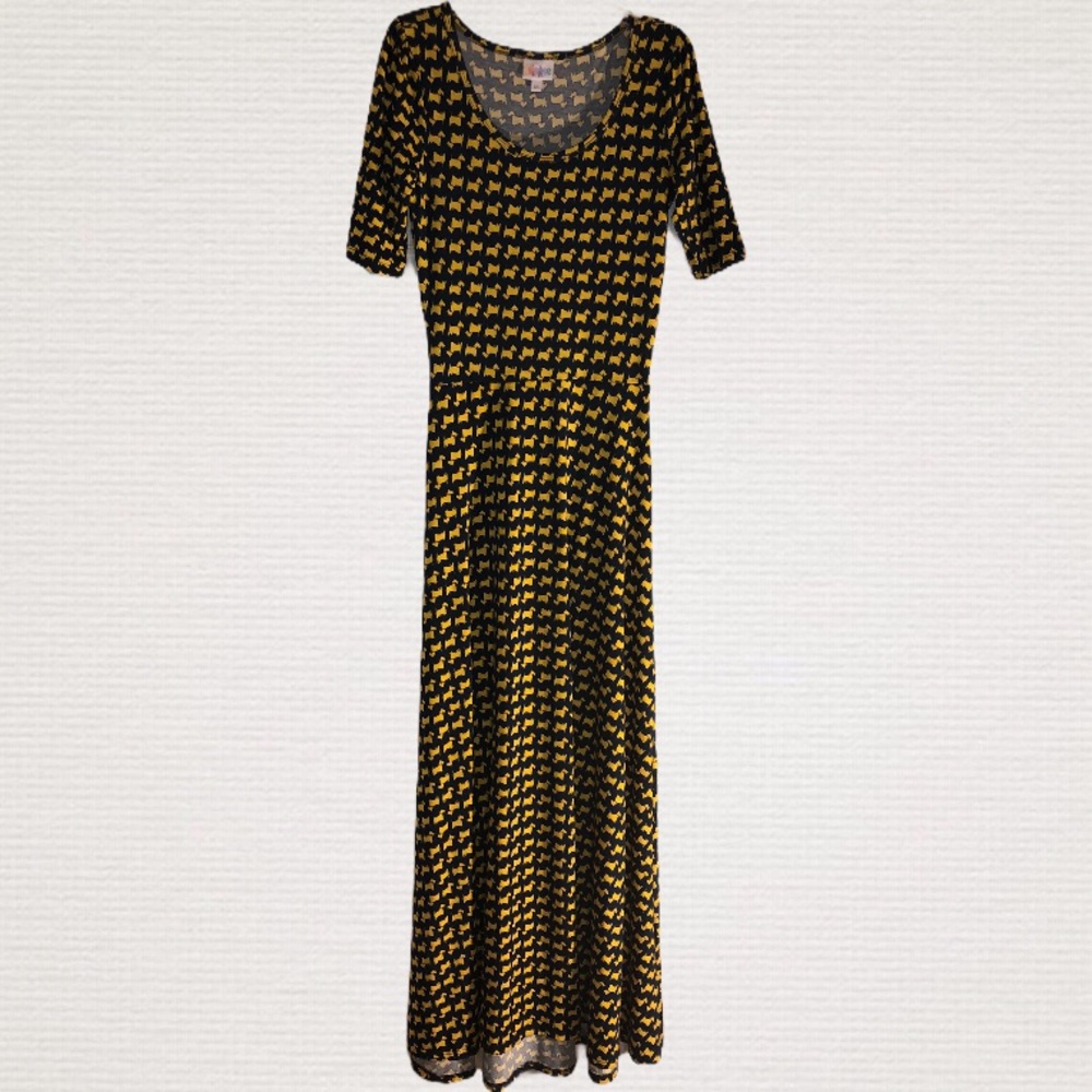 LuLaRoe Navy Scottie dog maxi dress, Ana SZ XS